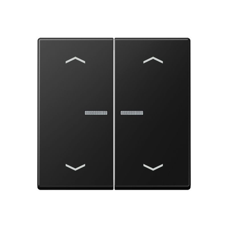 Jung A102KO5PBFSWM Wippe mit Lichtleiter, mit Pfeilsymbolen für Taster 2-fach, Thermoplast lackiert, F10, Serie A, graphitschwarz matt