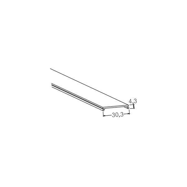 Brumberg 53404070 Kunststoff-Abdeckung, opal, 2000 x 30,3 x 4,3 mm, weiß