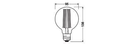 Ledvance 4058075761773 Vintage 1906® LED GLOBE 95, 320 °, 8,8 W, 822, 806 lm, E27, dimmbar