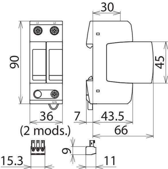 Dehn + Söhne 908195 Überspannungsableiter Typ 2 DEHNguard M