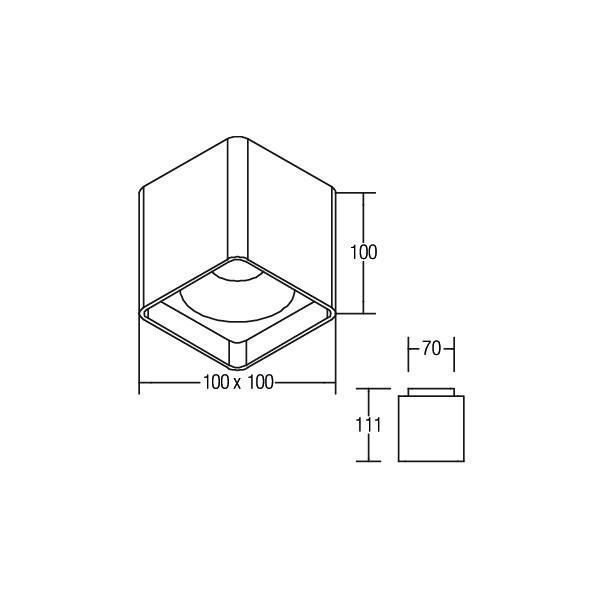 Brumberg 12040173 LED-Anbaudownlight 230 V AC, 50 Hz, 12,5 W (direkt), 2 W (indirekt), 60°, 3000 K, weiß