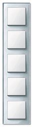 Merten 489560 Echtglasrahmen 5-fach, M-PLAN, Diamantsilber