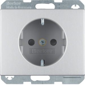 Berker 41357003 Schutzkontakt-Steckdose mit erhöhtem Berührungsschutz und Schraub-Liftklemmen K.5 aluminium aluminium eloxiert