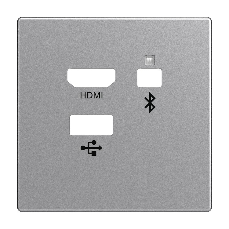 Busch-Jaeger 8256-83 Zentralscheibe Multimedia Connector, aluminium silber matt