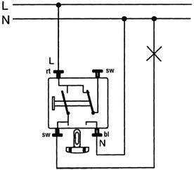 Jung 506KOU Wipp-Kontrollschalter (Einsatz) 10 AX 250 V~, Universal Aus-Wechsel