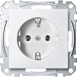 Merten MEG2301-0419 Schutzkontakt-Steckdose, Steckklemmen, System M, polarweiß