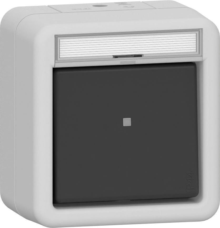 Gira 315630 Wipptaster Wechsler mit Beschriftungsfeld,  WG Aufputz, grau