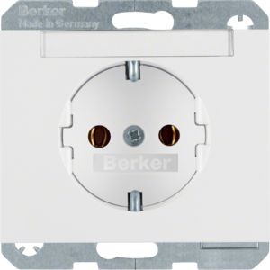 Berker 47397009 Schutzkontakt-Steckdose mit Beschriftungsfeld K.1 polarweiß glänzend