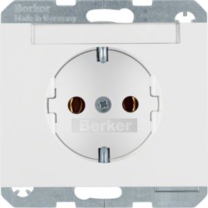 Berker 47397009 Schutzkontakt-Steckdose mit Beschriftungsfeld, K.1, polarweiß glänzend