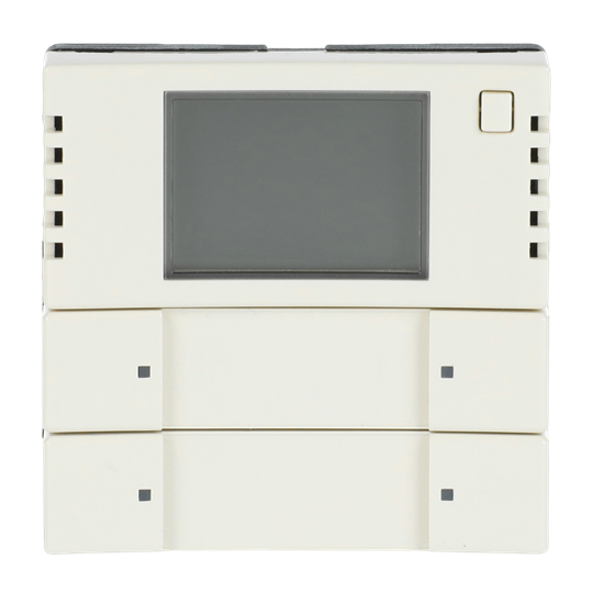 Busch-Jaeger 6128/28-82 Bedienelement 2/4-fach, Raumklima, mit Raumtemperaturregler, Multifunktion/Farbkonzept, elfenbeinweiß glänzend, Plattform 63, KNX