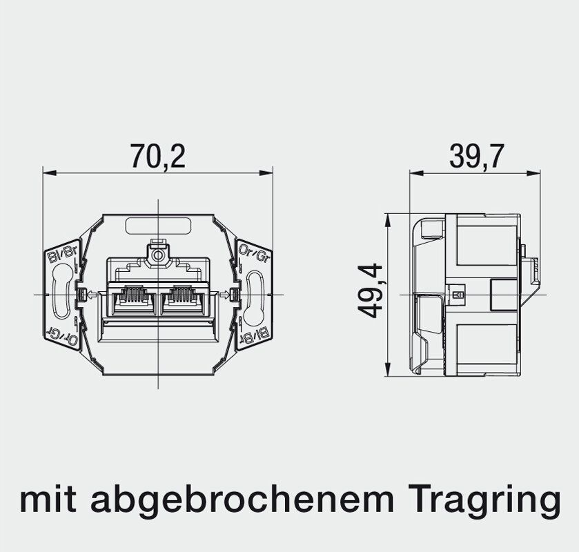 Berker 4587 UAE-Steckdose 8/8-polig geschirmt, Cat.6A