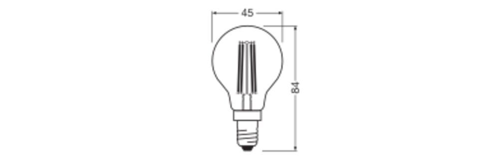 Ledvance 4099854477645 LED CLASSIC P, 300 °, 2,5 W, 827, 470 lm, E14, dimmbar