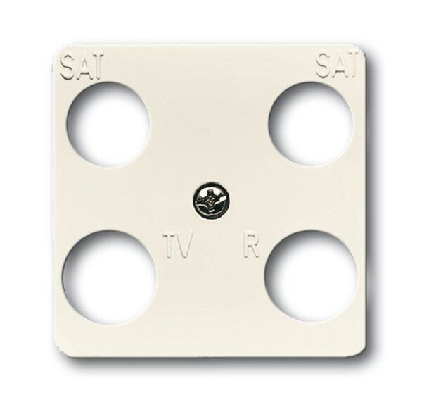 Busch-Jaeger 1743-04-212 Zentralscheibe TV/SAT, 4-fach, für Antennensteckdosen der Fa. Hirschmann, 50 x 50 mm, weiß glänzend, Busch-Duro 2000 SI