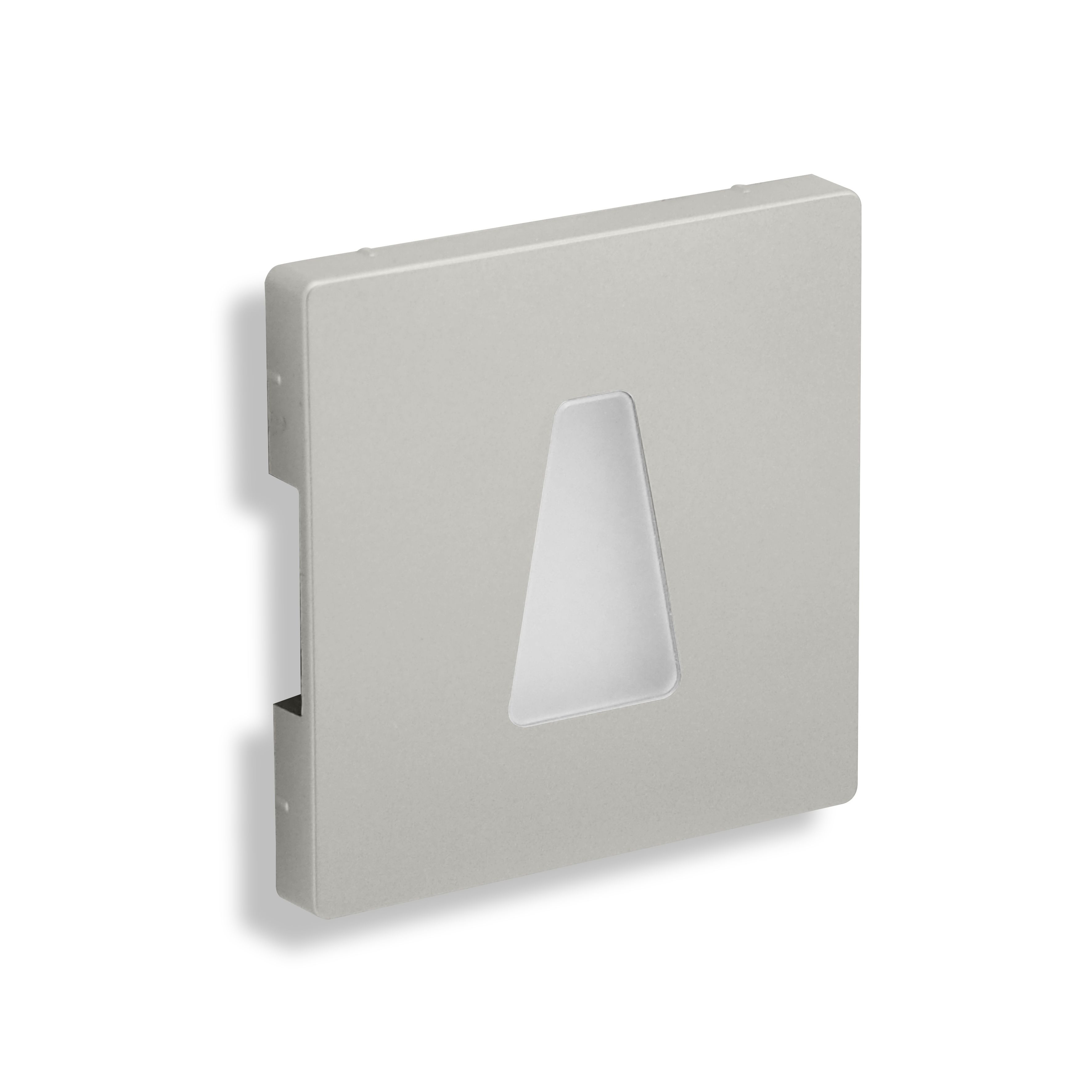 qles WET6036 Wandeinbauleuchte Trapez, für Merten D-Life, beleuchtet/LED/warmweiß (3000k), Edelstahl, lackiert, IP44