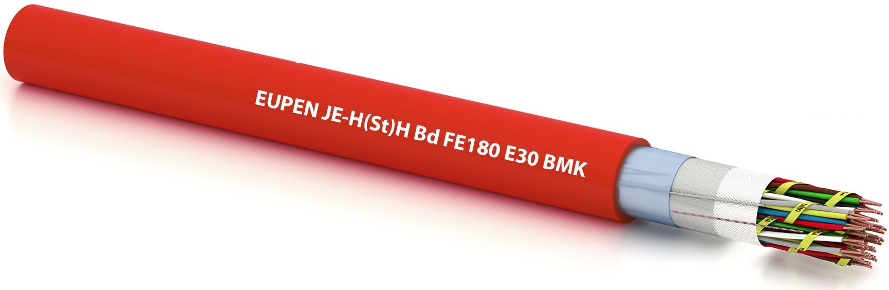 Eupen JE-H(St)H E30 2x2x0,8 Installationskabel halogenfrei, 0,8 mm², Schnittware, rot