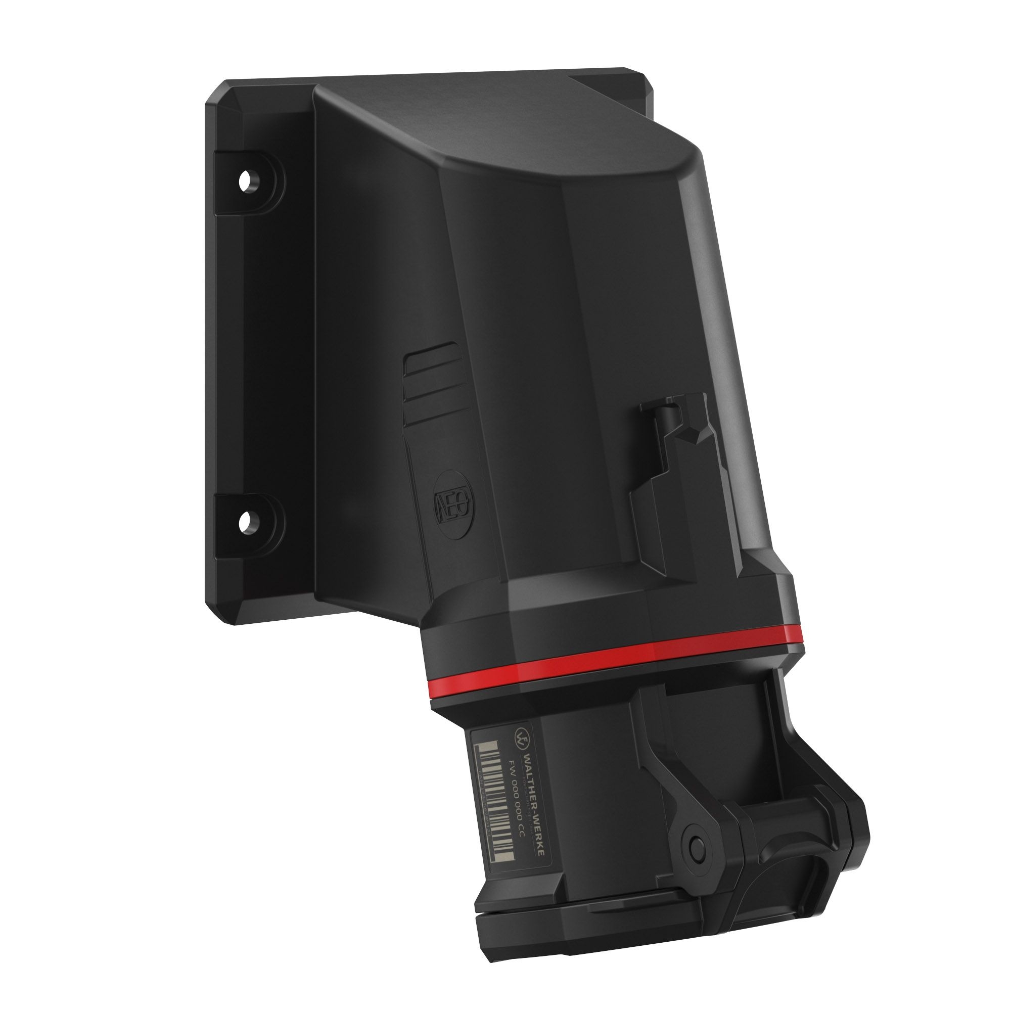 Walther Werke FW533406CC CEE NEO Anbaudose schräg 32A 4P 6h IP54 mit Käfigzugfeder-Technik und 115x115mm Flansch