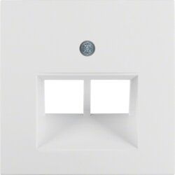 Berker 14098989 Zentralstück für UAE Steckdose 2-fach, S.1/B.3/B.7, polarweiß glänzend