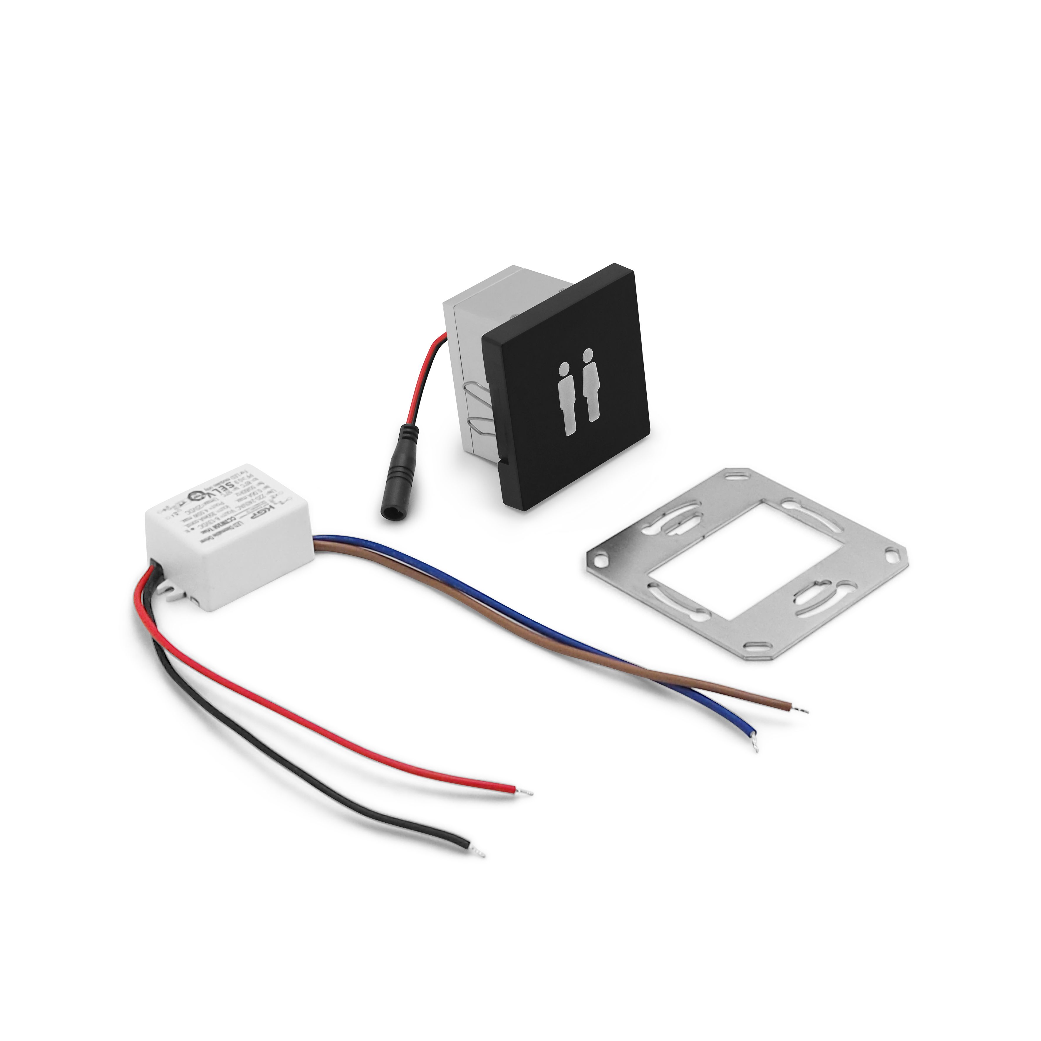 qles SYL0403 Symbollicht, für Merten System-M, beleuchtet/LED/RGB, Schwarz matt, IP44
