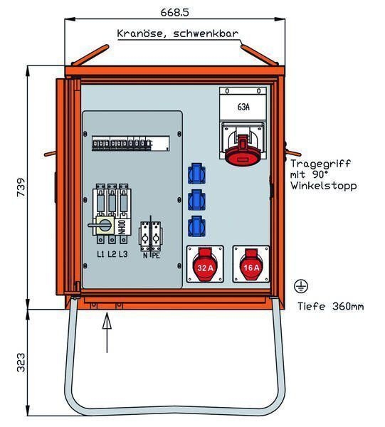 Walther Electric WV0359R1 Verteilerschrank 44kVA