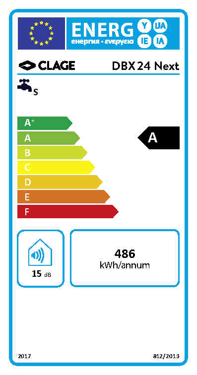 Clage 3200-36124 E-Komfortdurchlauferhitzer DBX24 Next, 24 kW, 400 V, weiß