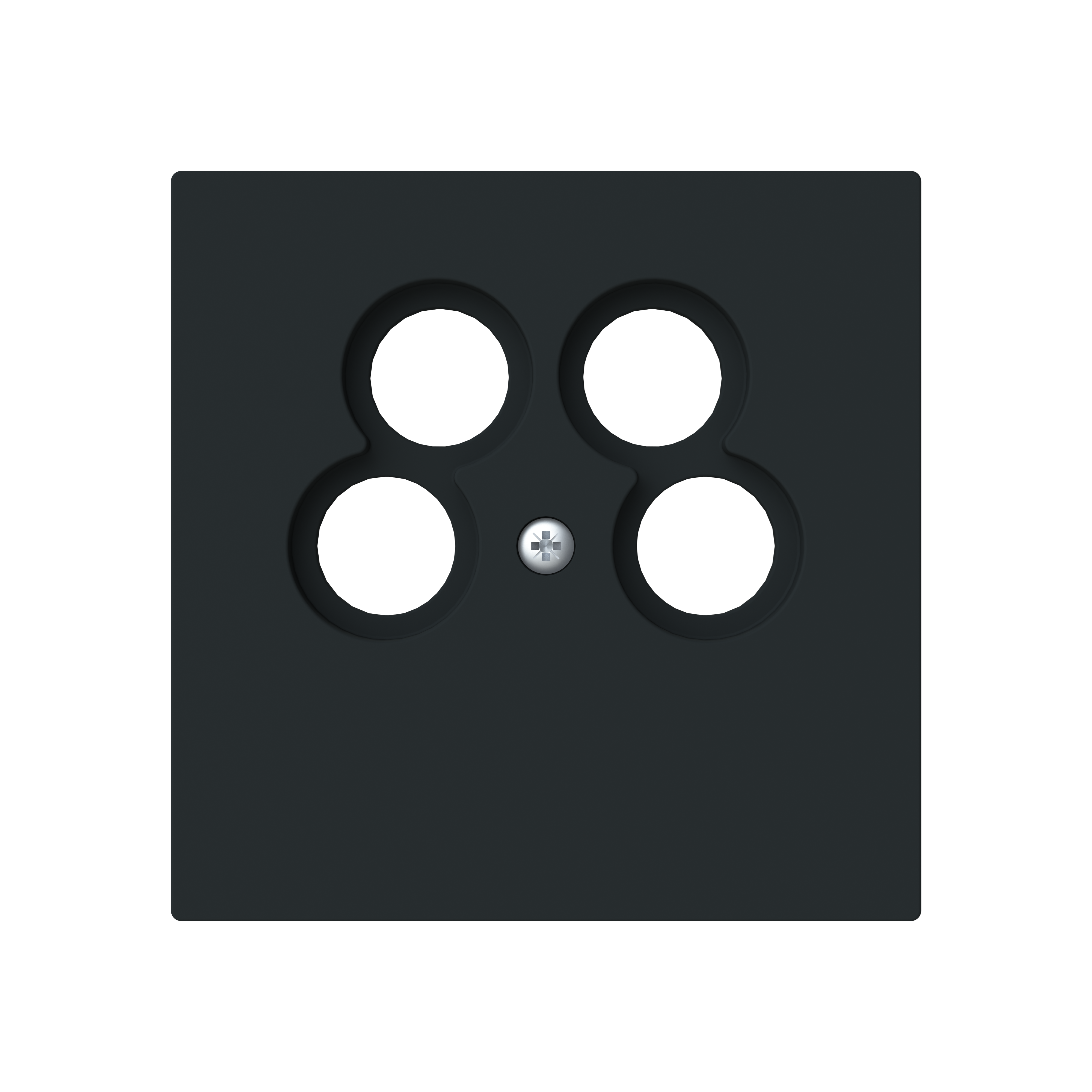 Busch-Jaeger 1743/10-04-45M Zentralscheibe TV/SAT, 4-fach für Antennensteckdose der Fa. Ankaro, 50 x 50 mm, schwarz matt, Busch-art linear