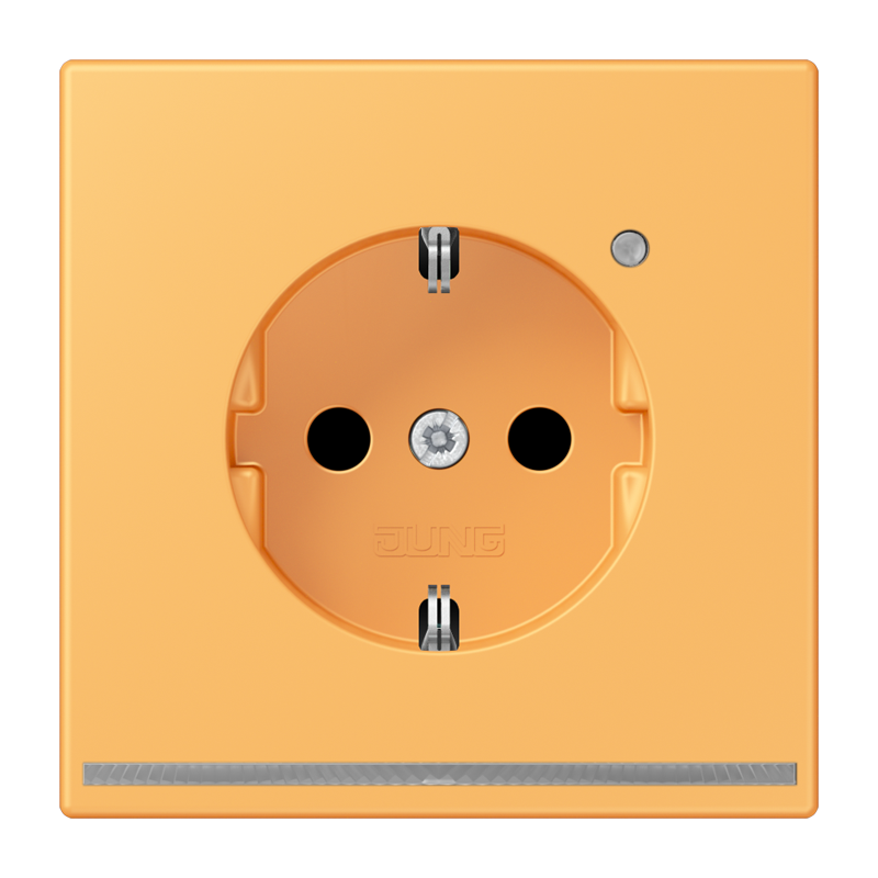 Jung LC1520OLNW254 Schutzkontakt-Steckdose mit LED-Orientierungslicht, Safety+, Les Couleurs® 4320L, ocre jaune clair