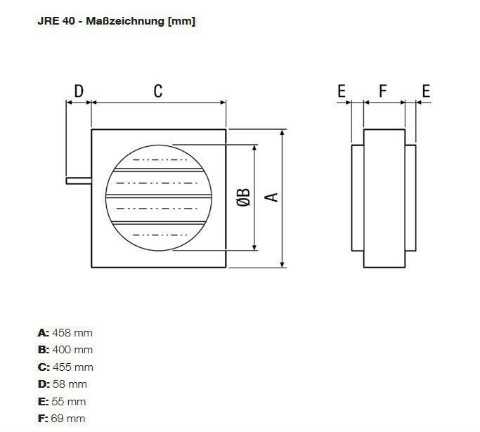 Maico JRE 40 Jalousie-Regelklappe für Stellmotor, DN 400