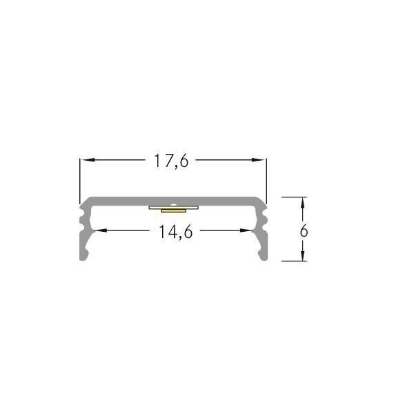 Brumberg 53380261 QualityFlex ONE LED-Anbauprofil, flach,  1000 x 17,6 x 6 mm, alu eloxiert