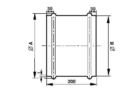 Maico VH 25 Wandhülse für Ventilator mit Nennweite 250, Stahlblech