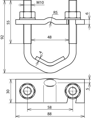 Dehn + Söhne 308 045 Bügelklemme für große Durchmesser