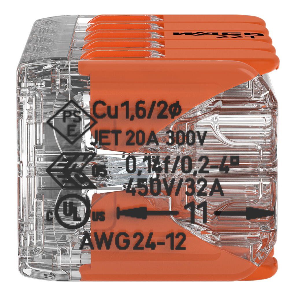 WAGO 221-420 Compact-Verbindungsklemme 10-Leiter bis 4mm²