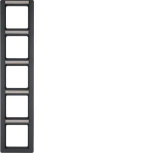 Berker 10156016 Rahmen 5-fach mit Beschriftungsfeld, Q.1, anthrazit samt
