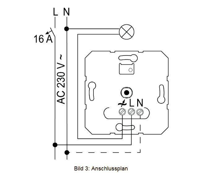 Gira 245000 Universal LED Drehdimmer Einsatz Standard, 3-120W, System3000
