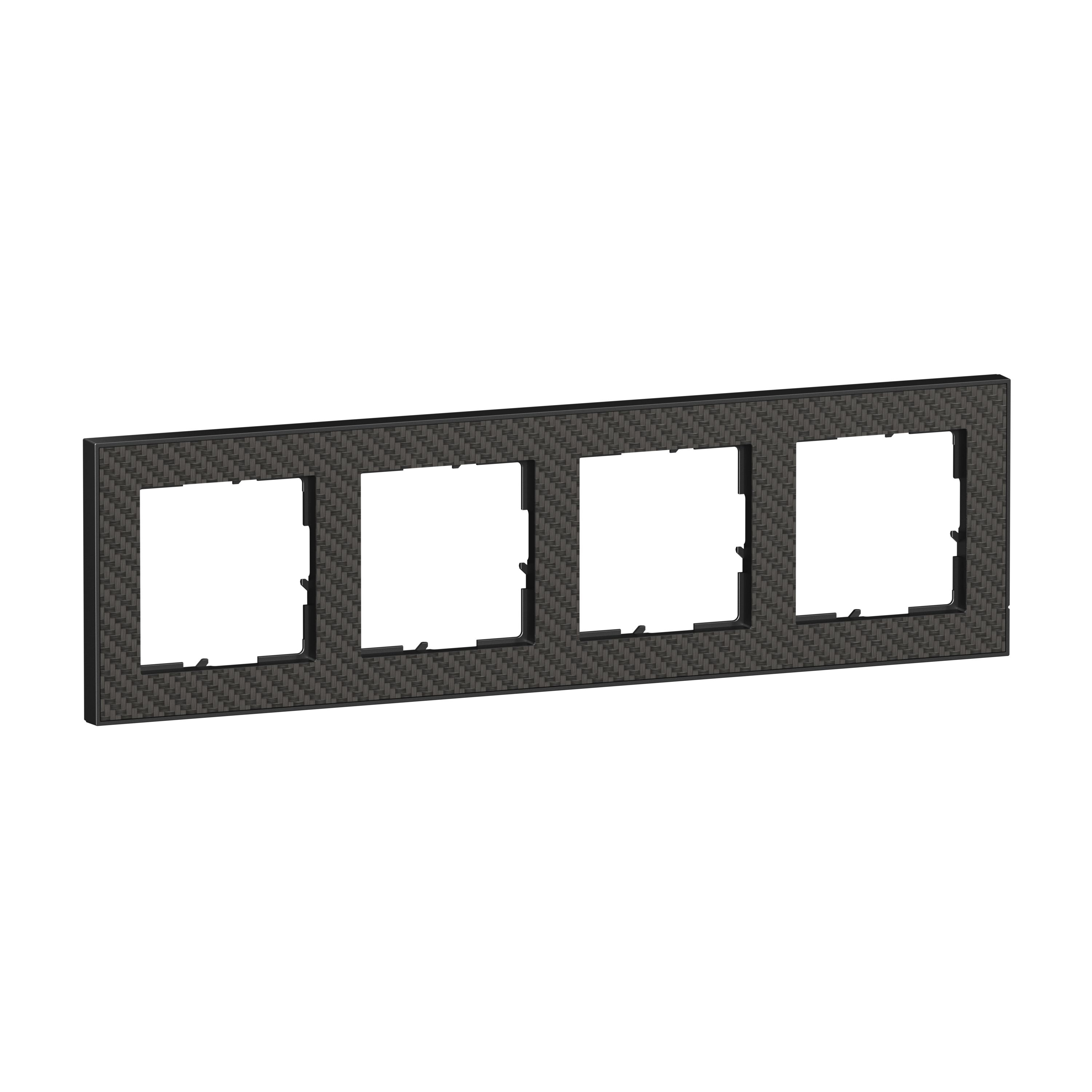 Legrand 765194 SEANO+ 4-fach Rahmen mit Echtmaterialoberfläche, Karbon
