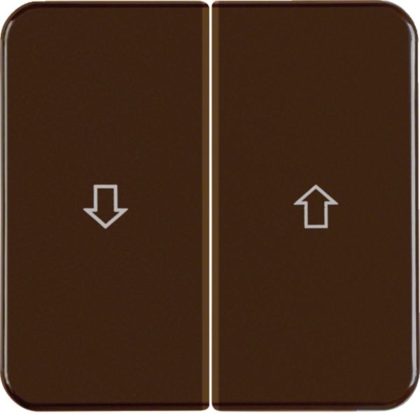 Hager WWW2001BR Wippe 2-fach mit Aufdruck Symbol Pfeile, WG UP IP44, braun glänzend