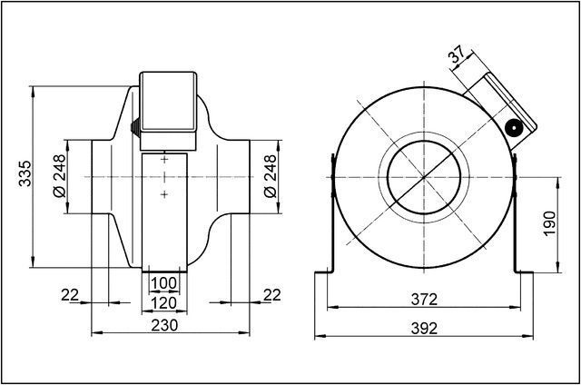 Maico ERR 25/1 Radial-Rohrventilator, 250mm