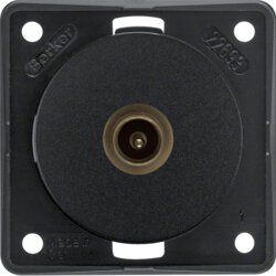Berker 9451115 Antennen-Verbinderdose TV, Integro Modul-Einsätze, schwarz matt