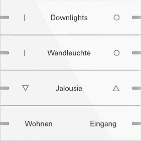 Gira 5034903 Wippenset 4-fach individuell für Tastsensor 4.95, Aluminium Reinweiß glänzend (lackiert)