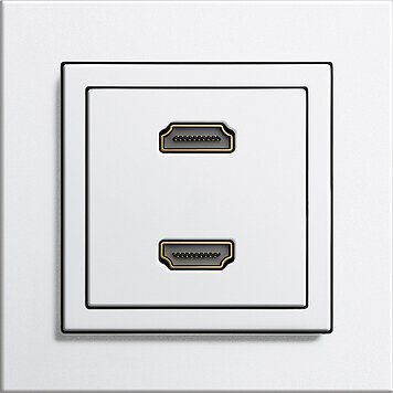 Gira 567203 HDMI 2-fach Kabelpeitsche Einsatz reinweiß glänzend