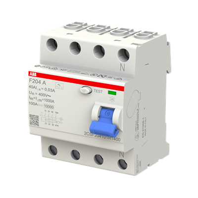 ABB F204A-40/0.03 Fehlerstrom-Schutzschalter, 4-polig, 40 A, 30 mA, Typ A, pro M compact Serie