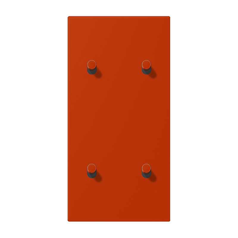 Jung LC12-25R0244 Abdeckung mit Kipphebel "Zylinder", 2 x 2 Kipphebel, senkrecht, rouge vermillon 59