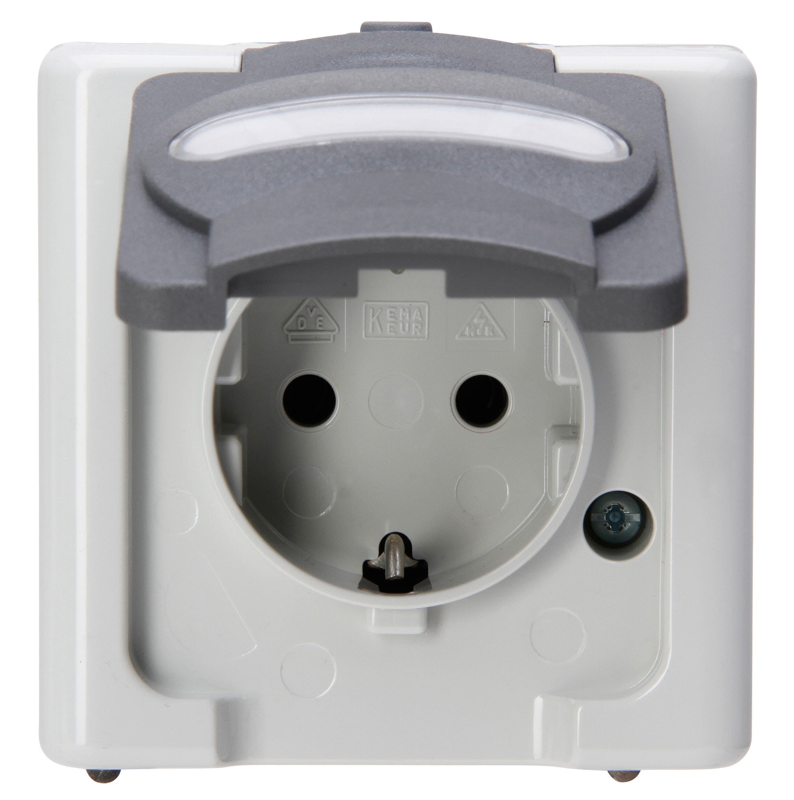 Kopp 103356006 Blue Elec. Schutzkontakt-Steckdose mit Deckel Aufputz IP44