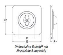 THPG 119328 Einzelabdeckung eckig Bakelit