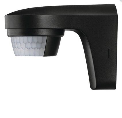 Theben 1010506 theLuxa S180 BK Bewegungsmelder 180° für Wandmontage, IP55, schwarz