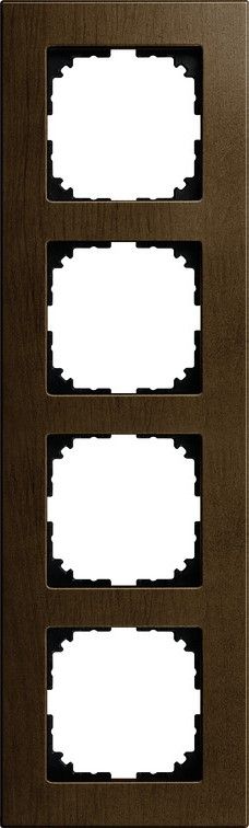 Merten MEG4054-3473 Holzrahmen, 4-fach, M-PLAN, Walnuss