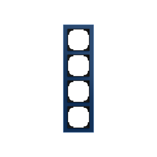 Busch-Jaeger 1724-4028 Abdeckrahmen 4-fach, Busch-art linear, glas blau matt