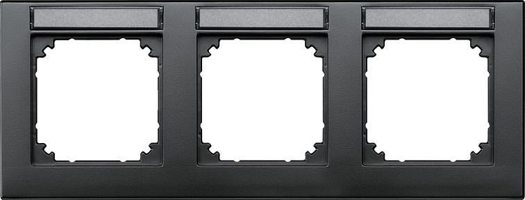 Merten 472314 Rahmen 3-fach beschriftbar, waagerechte Montage, M-PLAN, anthrazit