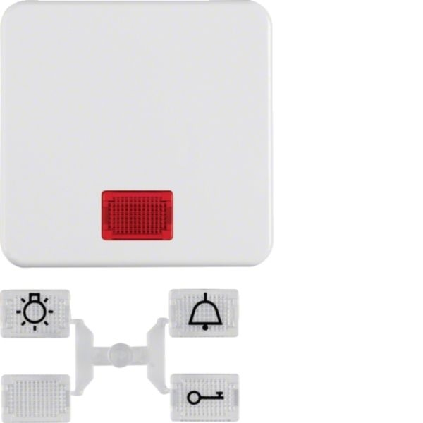 Hager WWW1336PW Wippe 1-fach mit 5 beiliegenden Linsen, WG UP IP44, polarweiß glänzend