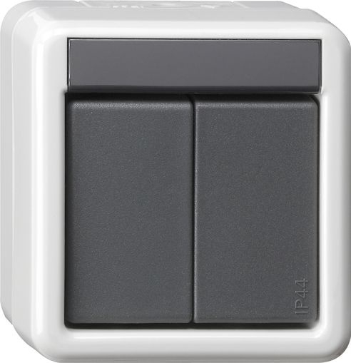 Gira 516230 Taster-Busankoppler Aufputz 2-fach mit 2-Punkt-Bedienung für KNX