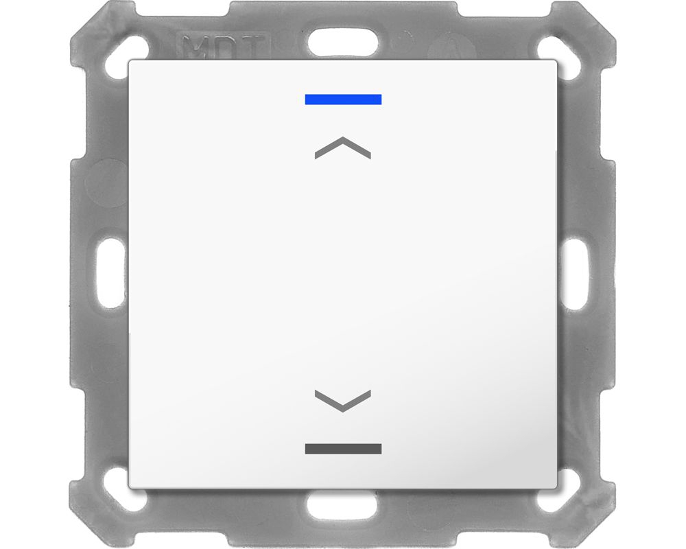 MDT BE-TAL55T1.A1 KNX Taster Light 55 1-fach, RGBW, Temperatursensor, Reinweiß glänzend, Jalousie